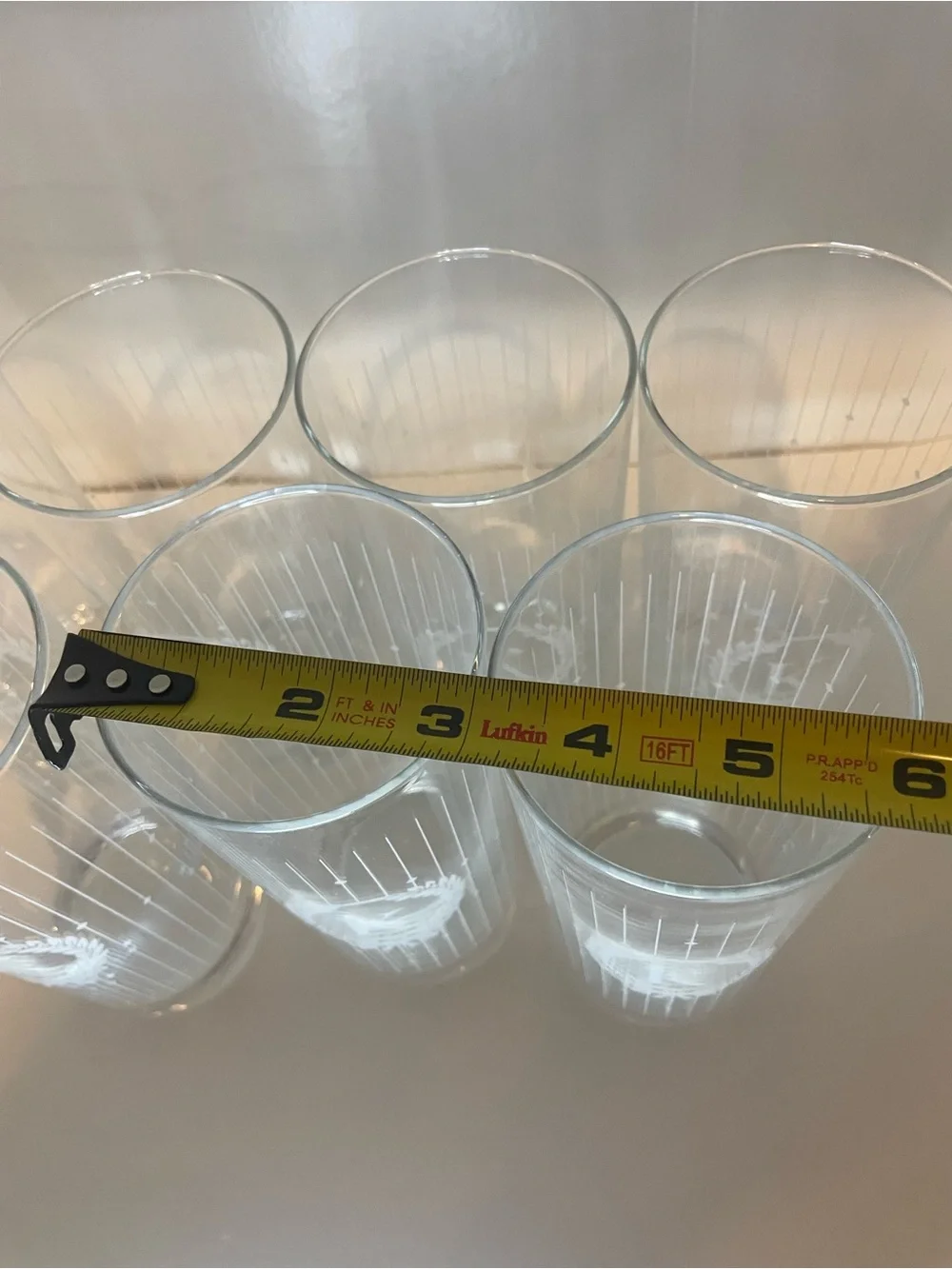 ‘K’ Monogrammed, Classic Clear Etched Highball Glasses - Set of Tall Tumblers,